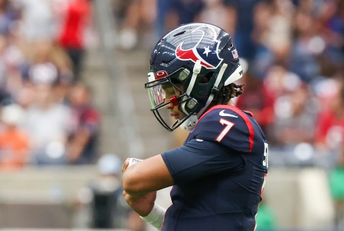 C.J. Stroud and the Houston Texans will wear their Deep Steel Blue jerseys against the Jacksonville Jaguars in Week 3. (USA Today)